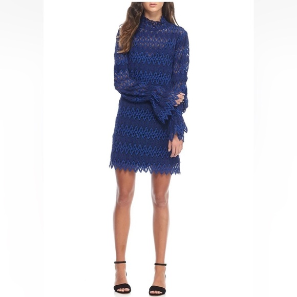 Nwt FREE PEOPLE Simone Lace Crochet Dress Blue size xs OB668240 - Picture 2 of 12